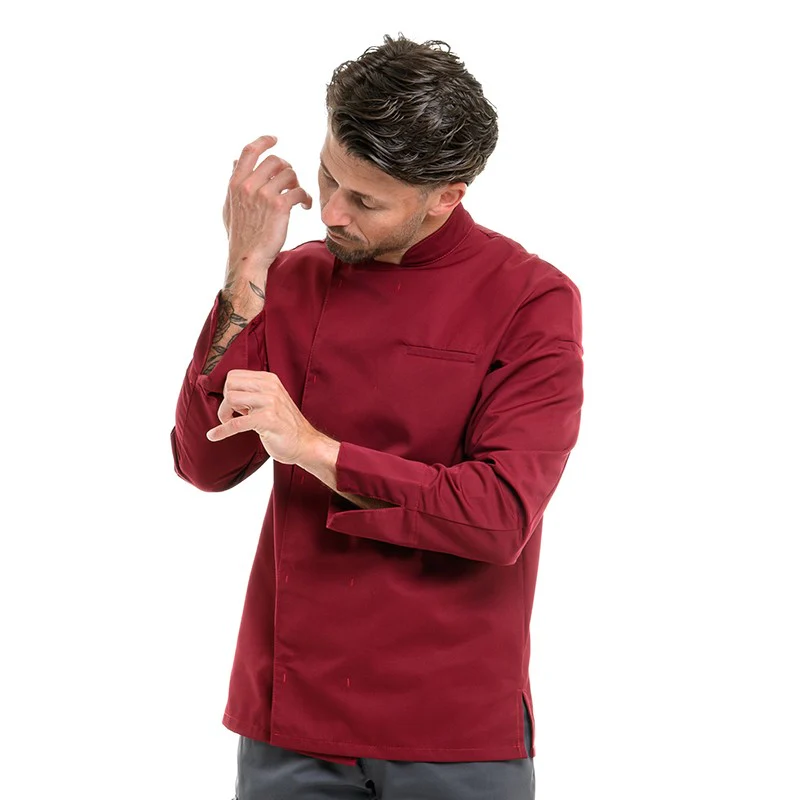 Veste de Cuisine Bordeaux Manches Longues Texas - MANELLI - Image 5