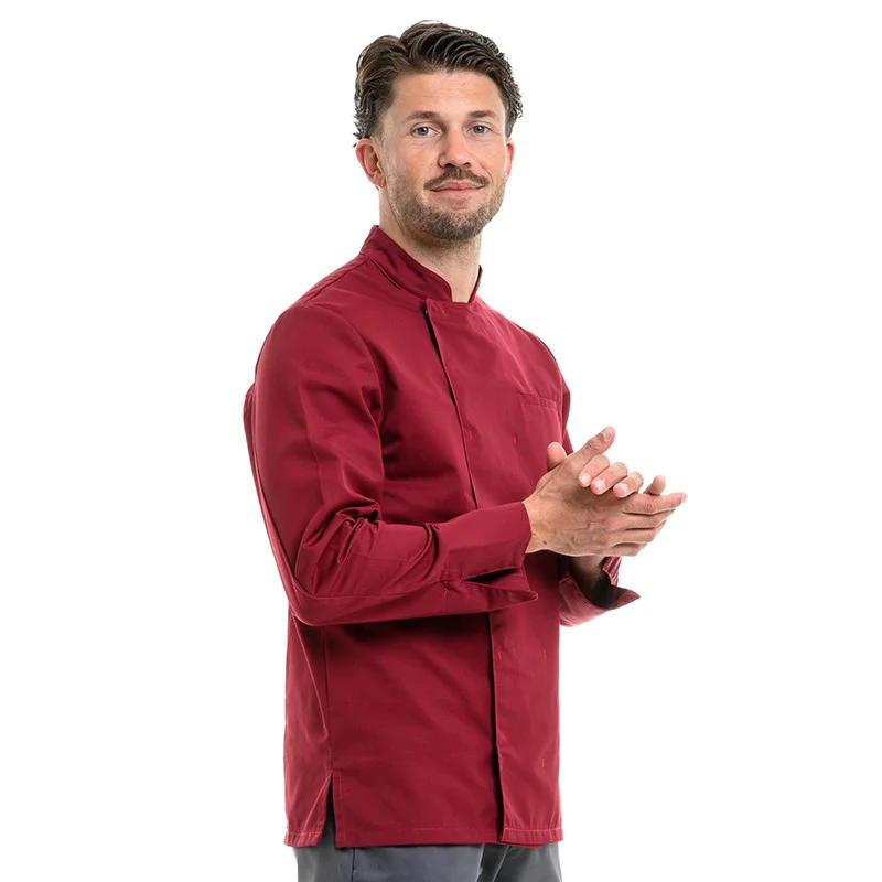 Veste de Cuisine Bordeaux Manches Longues Texas - MANELLI - Image 6