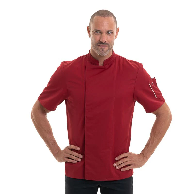 Veste de Cuisine Bordeaux Manches Courtes Nero - ROBUR