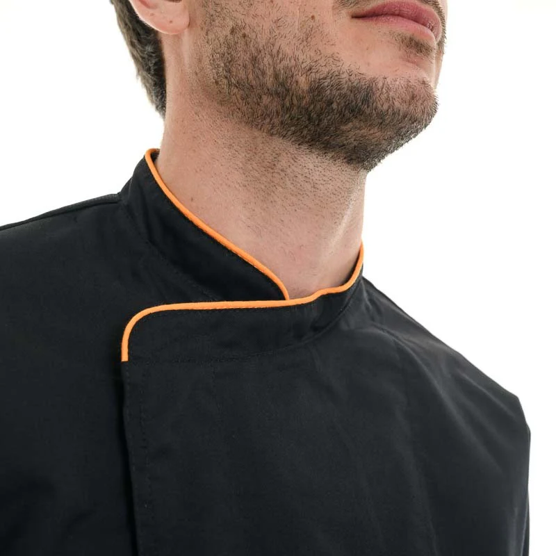 Veste de Cuisine Respirante Liseré Orange MC ou ML - MANELLI - Image 4