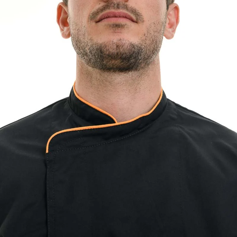 Veste de Cuisine Respirante Liseré Orange MC ou ML - MANELLI - Image 5