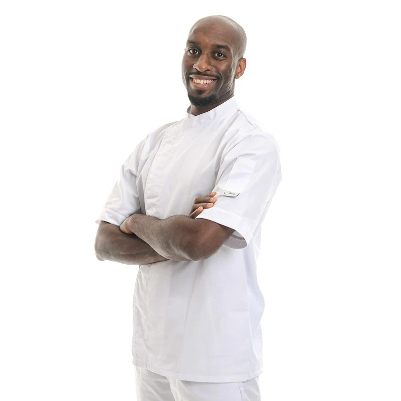Veste de Cuisine 100% Coton Toile Blanc - MANELLI - Image 3