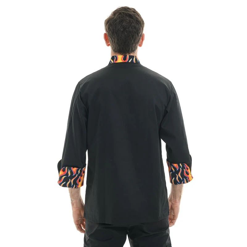 Veste de Cuisine Homme Flammes Devil Maille Respirante - EGOCHEF - Image 3