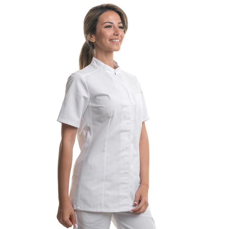 Veste de Cuisine Femme ELBAX Manches Courtes Blanc - ROBUR - Image 2