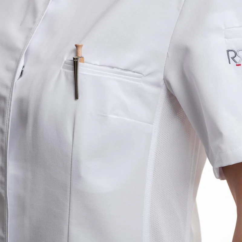 Veste de Cuisine Femme ELBAX Manches Courtes Blanc - ROBUR - Image 5