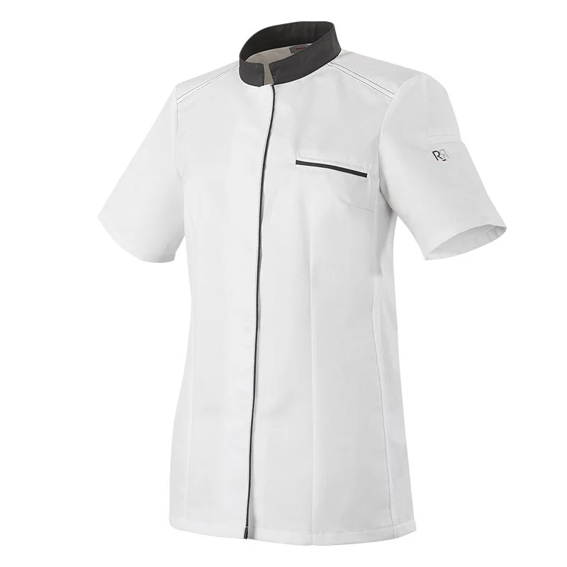 Veste de Cuisine Elbax Manches Courtes Blanc/Noir - ROBUR - Image 7