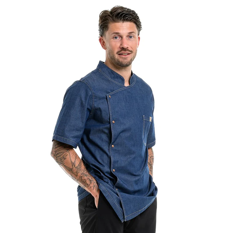 Veste de Cuisine en Jean Manches Courtes Bievre - LAFONT CUISINE - Image 5