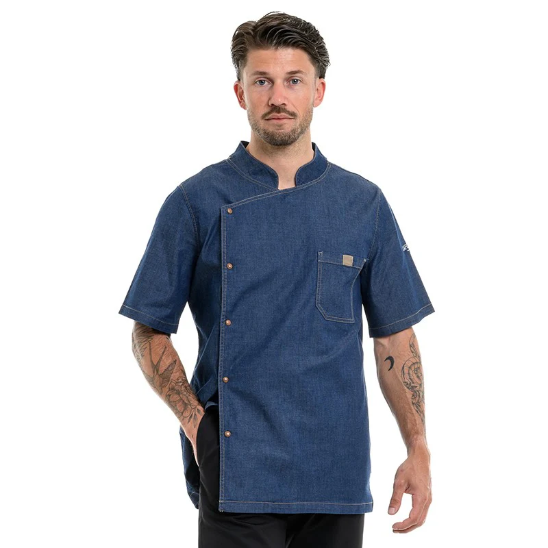 Veste de Cuisine en Jean Manches Courtes Bievre - LAFONT CUISINE - Image 6