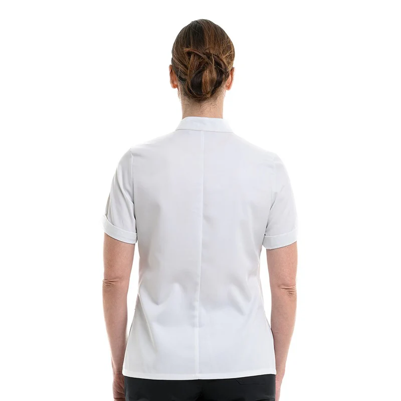 Veste de Cuisine Femme Manches Courtes Blanc Escale - ROBUR - Image 3