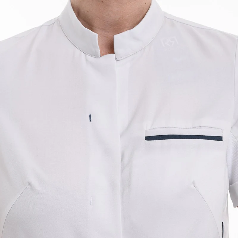 Veste de Cuisine Femme Manches Courtes Blanc Escale - ROBUR - Image 5