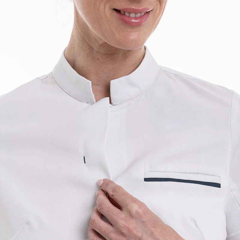 Veste de Cuisine Femme Manches Courtes Blanc Escale - ROBUR - Image 8