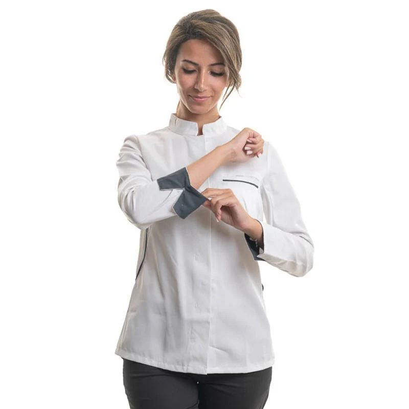 Veste de Cuisine Femme Manches Longues Blanc Escale - ROBUR