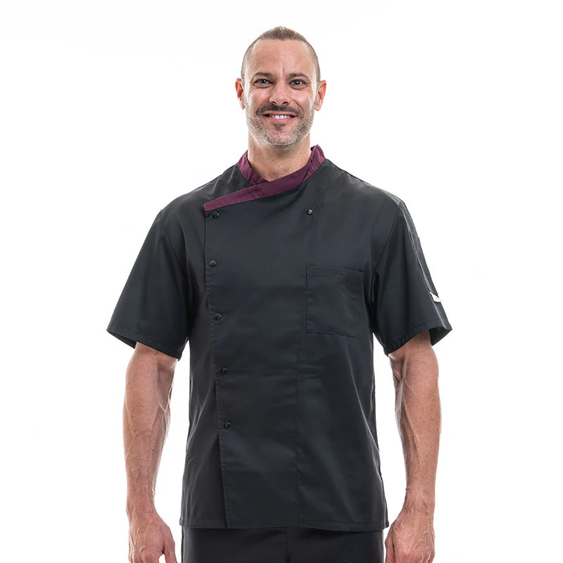Veste de Pâtissier Col Aubergine - MANELLI