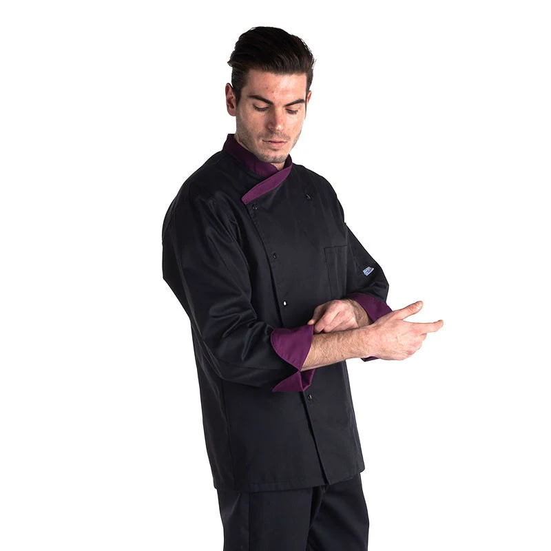Veste de Pâtissier Col Aubergine - MANELLI - Image 8