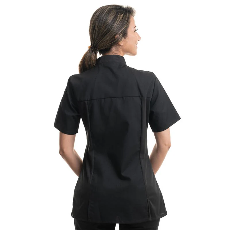 Veste de Cuisine Femme Abella Manches Courtes Noir - ROBUR - Image 6