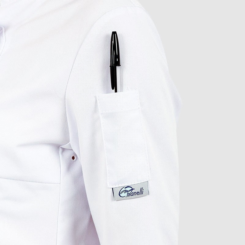 Veste de Cuisine Femme Manches Courtes Blanche - MANELLI - Image 5