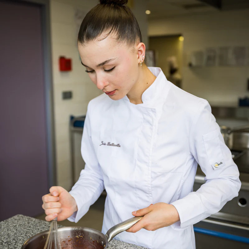 Veste de Cuisine Femme Lady Manches Longues Blanche - MANELLI - Image 7