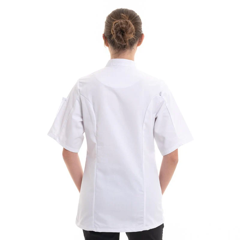 Veste de Cuisine Femme Blanche Fermeture Asymétrique - ROBUR - Image 5