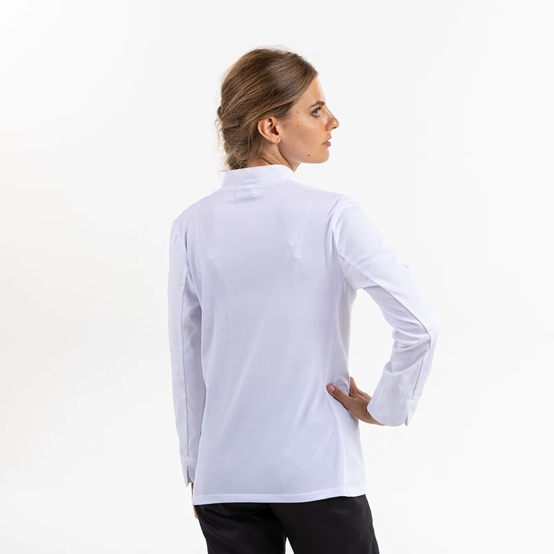 Veste de Cuisine Femme Blanche Manches Courtes Grande Taille - MANELLI - Image 7