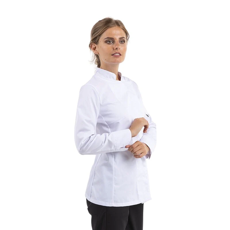 Veste de Cuisine Femme Blanche Manches Longues Dos Aéré - MANELLI - Image 2