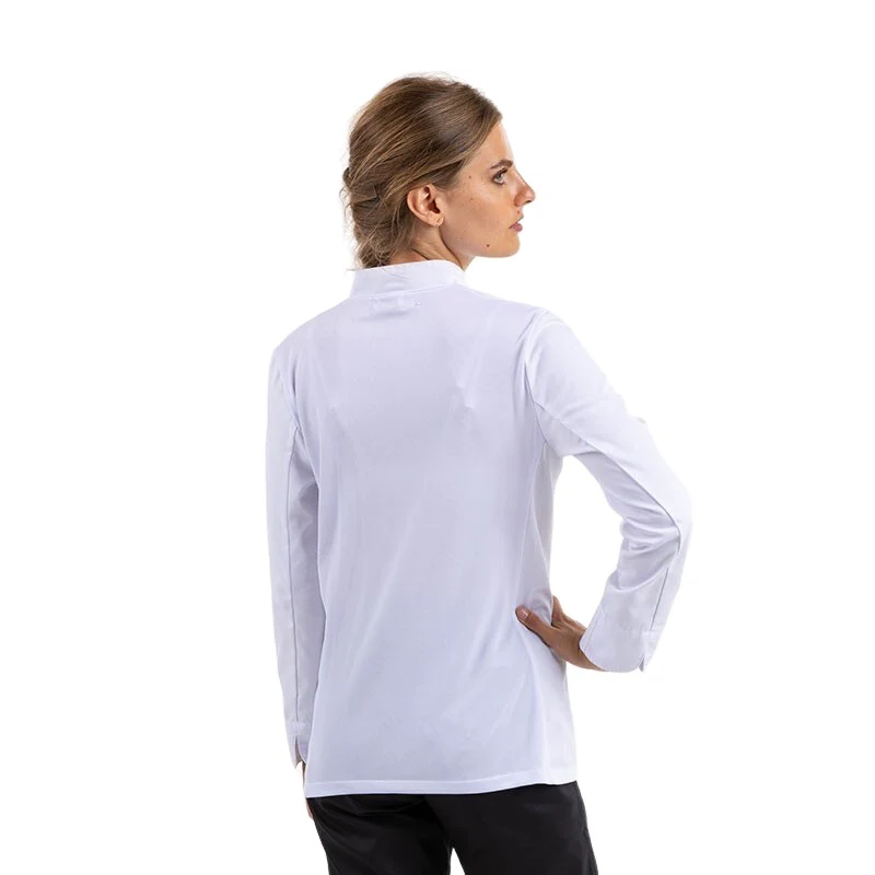 Veste de Cuisine Femme Blanche Manches Longues Dos Aéré - MANELLI - Image 3