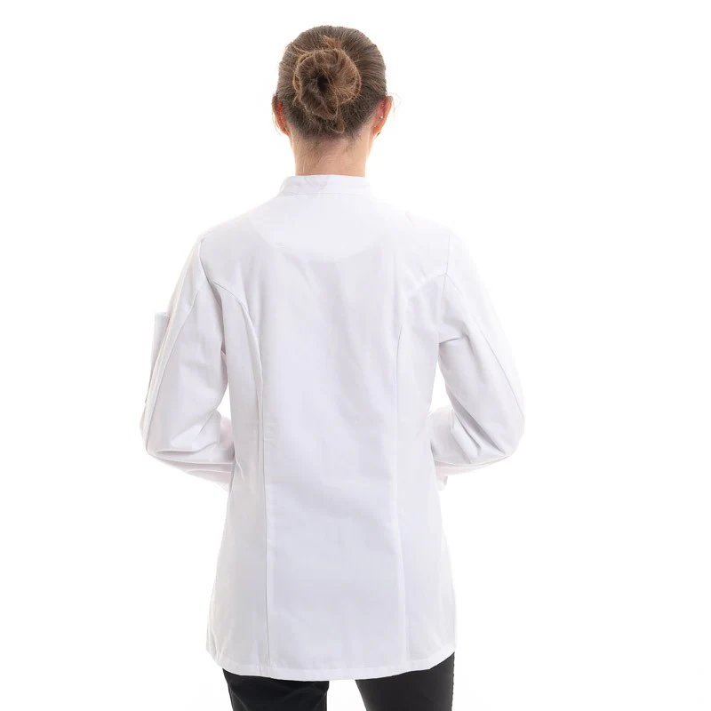 Veste de Cuisine Femme Blanche ML Fermeture Asymétrique - ROBUR - Image 5