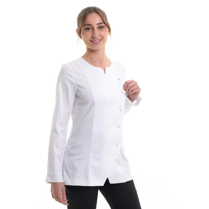 Veste de Cuisine Femme Blanche Valloire - ROBUR - Image 3