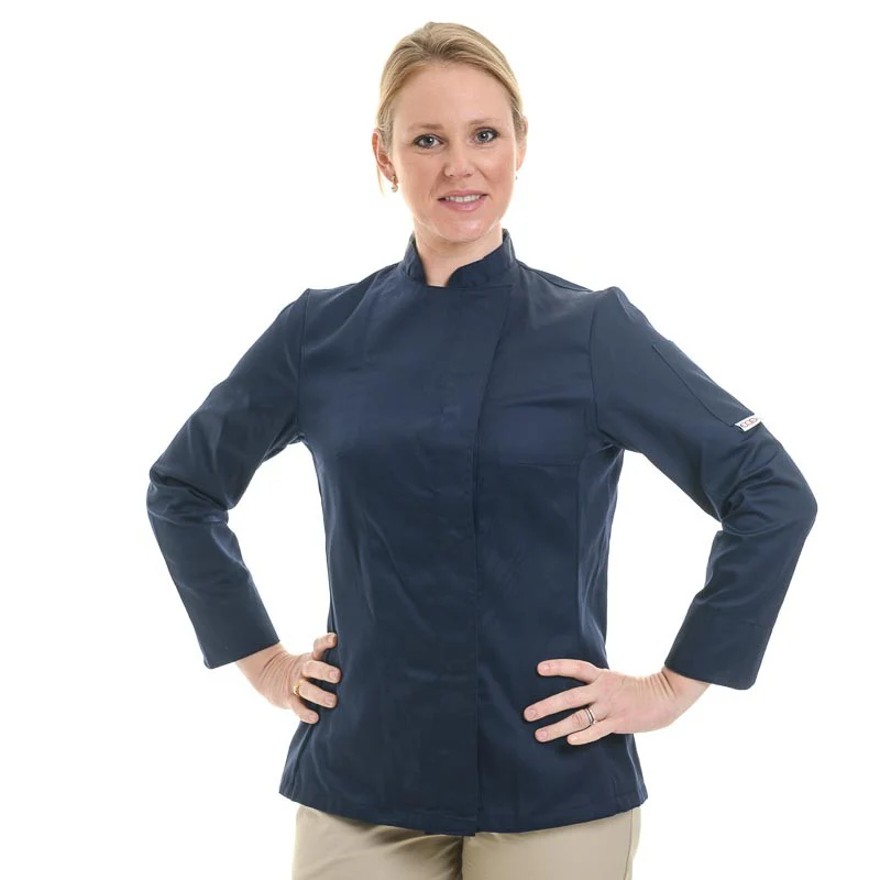 Veste de Cuisine Femme Manches Longues Bleu - EGOCHEF