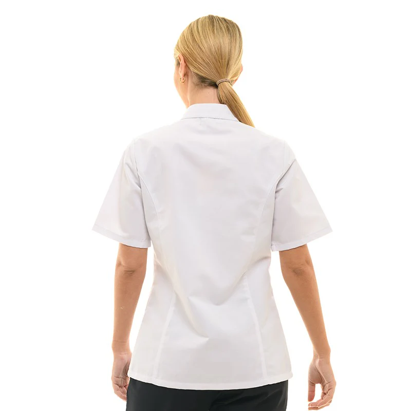 Veste de Cuisine Femme Californie à Manches Longues Blanche  - MANELLI - Image 12