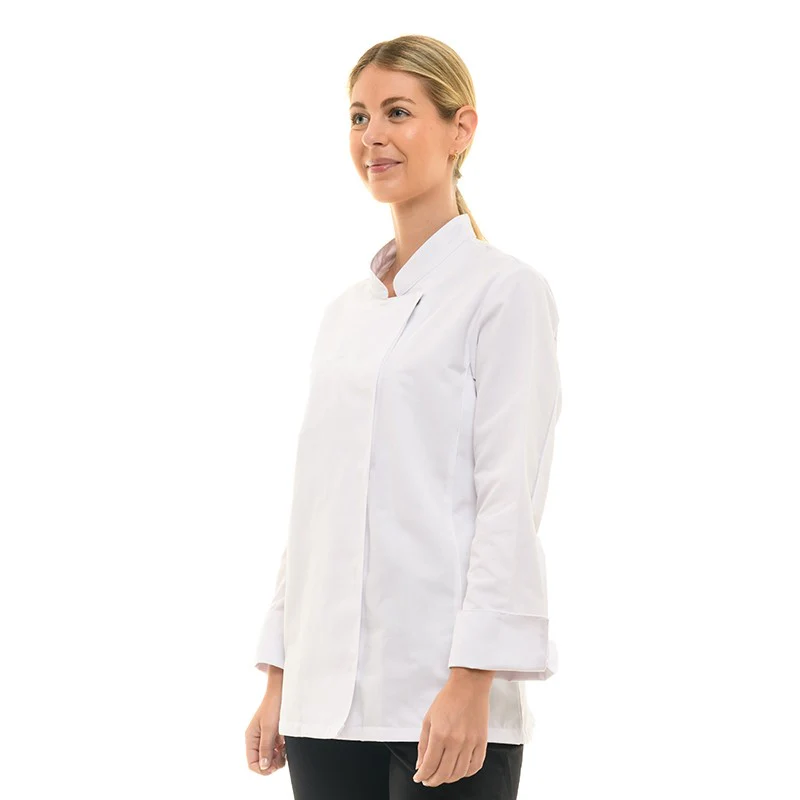 Veste de Cuisine Femme Californie à Manches Longues Blanche  - MANELLI - Image 2