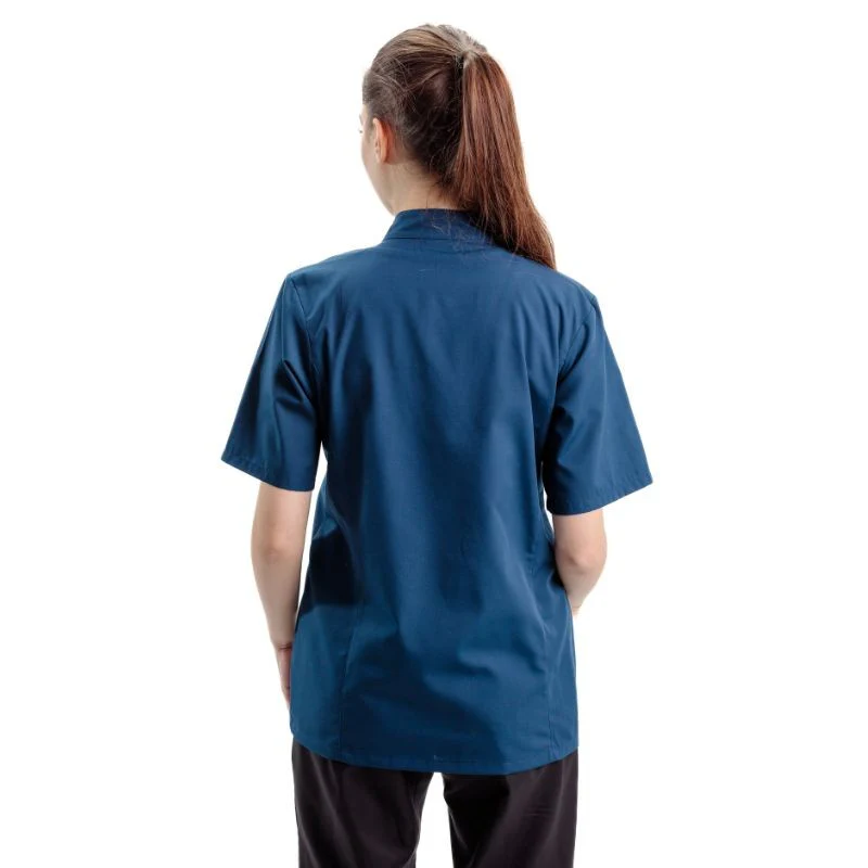 Veste de Cuisine Femme Californie Manches Courtes Bleu Marine - MANELLI - Image 2