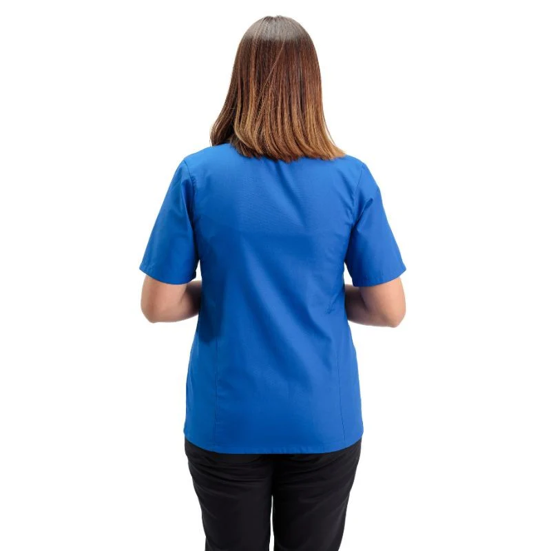 Veste de Cuisine Femme Californie Manches Courtes Bleu Royal - MANELLI - Image 3