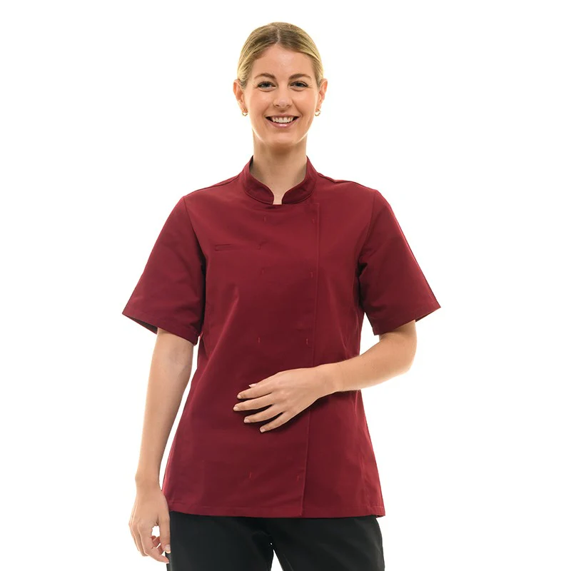 Veste de Cuisine Femme Californie Manches Courtes Prune - MANELLI - Image 10