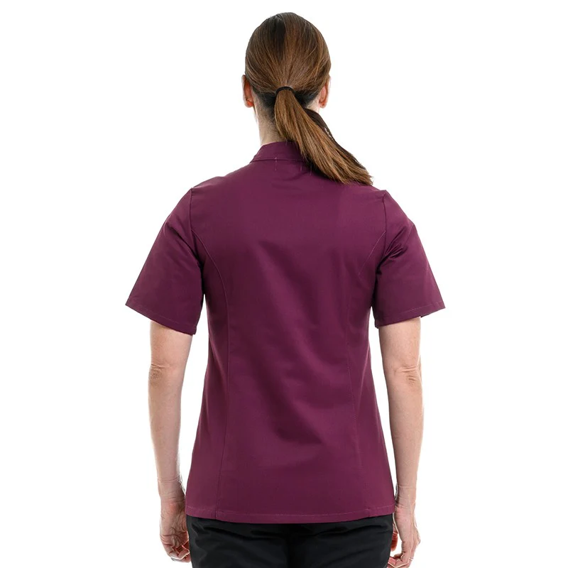 Veste de Cuisine Femme Californie Manches Courtes Prune - MANELLI - Image 3