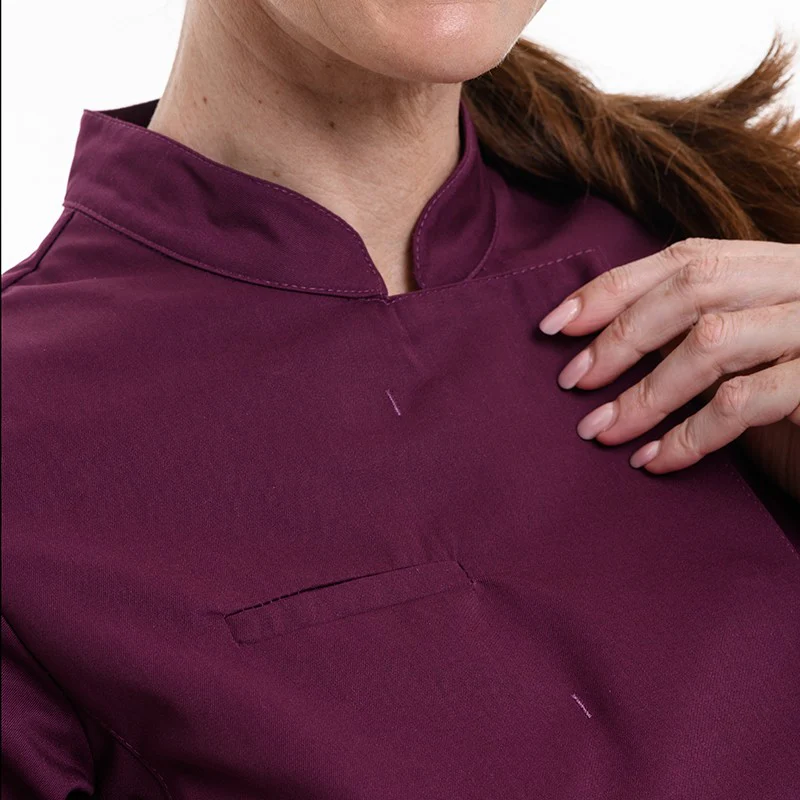 Veste de Cuisine Femme Californie Manches Courtes Prune - MANELLI - Image 6