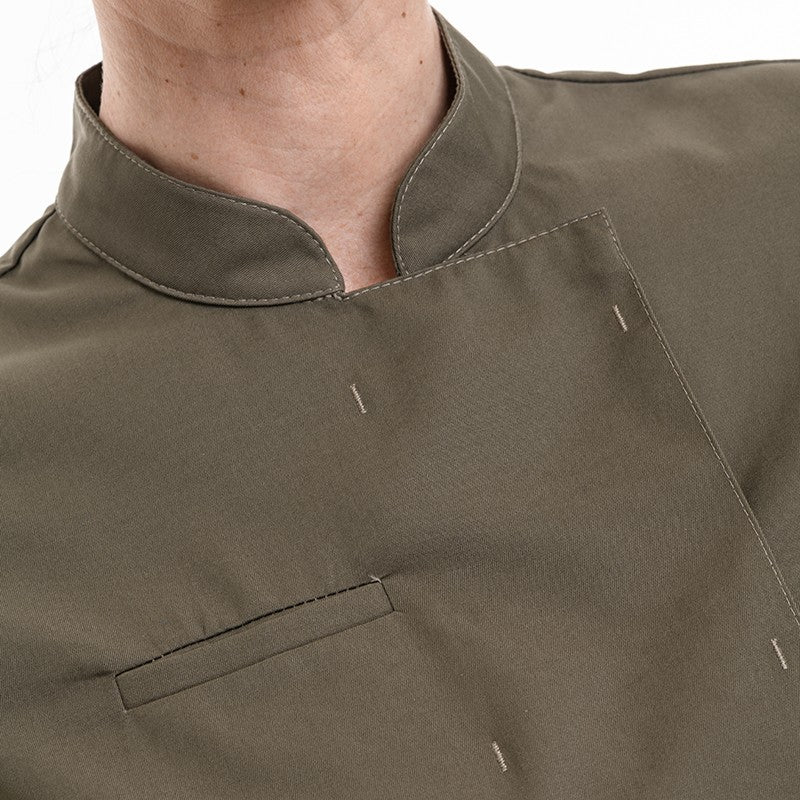Veste de Cuisine Femme Californie Manches Courtes Vert Kaki - MANELLI - Image 4