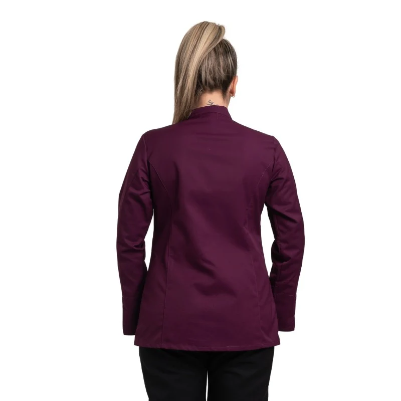 Veste de Cuisine Femme Californie Manches Longues Prune - MANELLI - Image 2