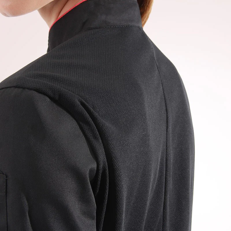 Veste de Cuisine Femme Dos Aéré Liseré Rose - MANELLI - Image 4