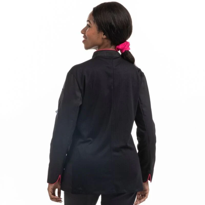 Veste de Cuisine Femme Dos Aéré Liseré Rose - MANELLI - Image 8