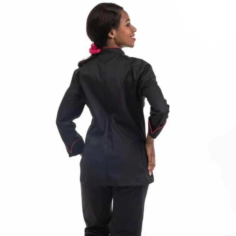 Veste de Cuisine Femme Liseré Fushia Elisa - MANELLI - Image 7