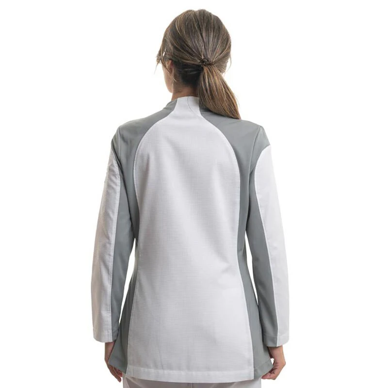 Veste de Cuisine Femme Emulsion Blanc et Gris - LAFONT CUISINE - Image 3