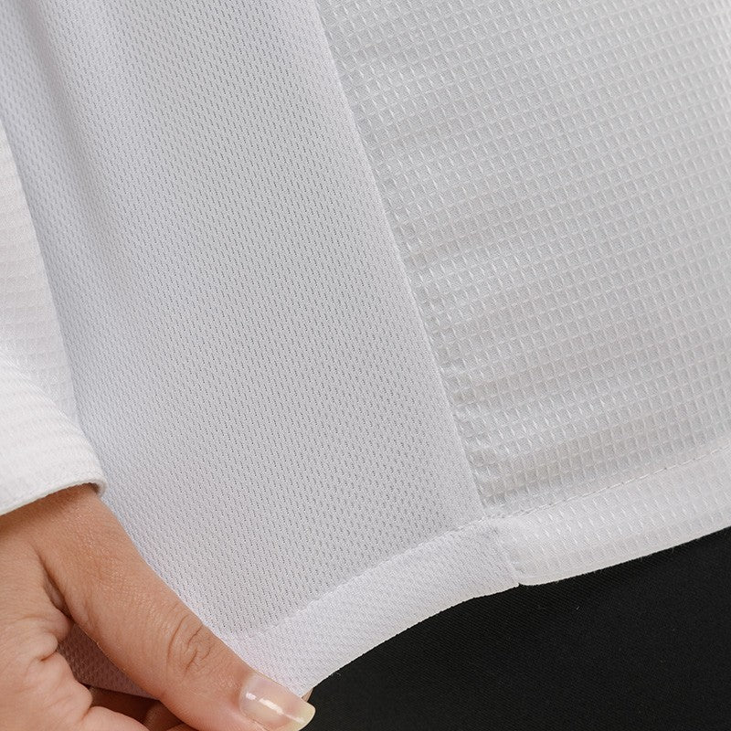 Veste de Cuisine Femme Gaufrée Malaga Manches Longues Blanche - MANELLI - Image 5