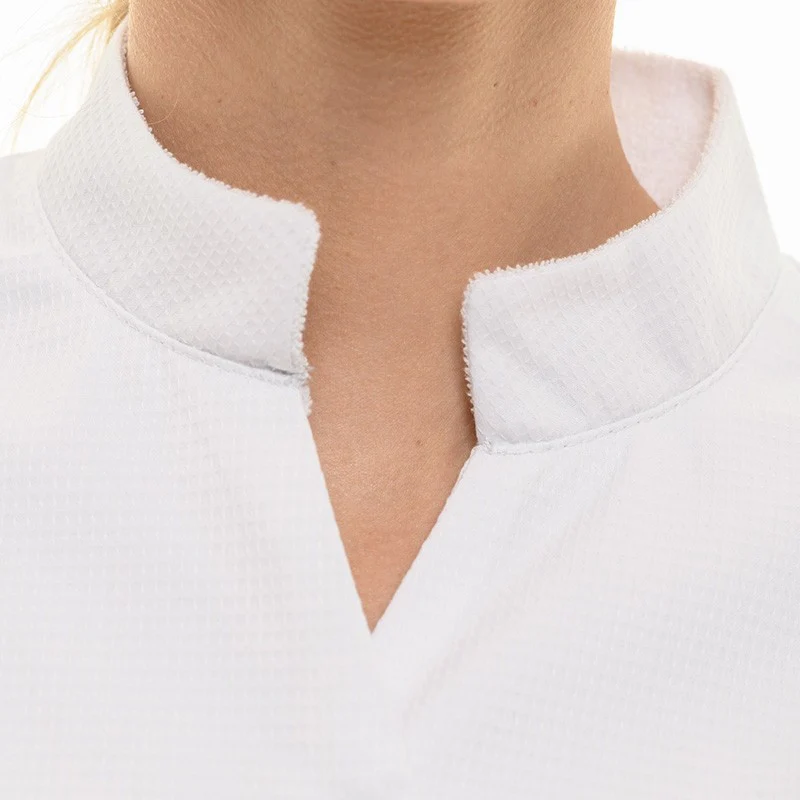 Veste de Cuisine Femme Gaufrée Malaga Manches Longues Blanche - MANELLI - Image 9