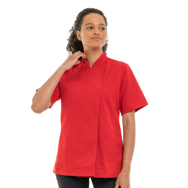 Veste de Cuisine Femme Légère Rouge Californie - MANELLI