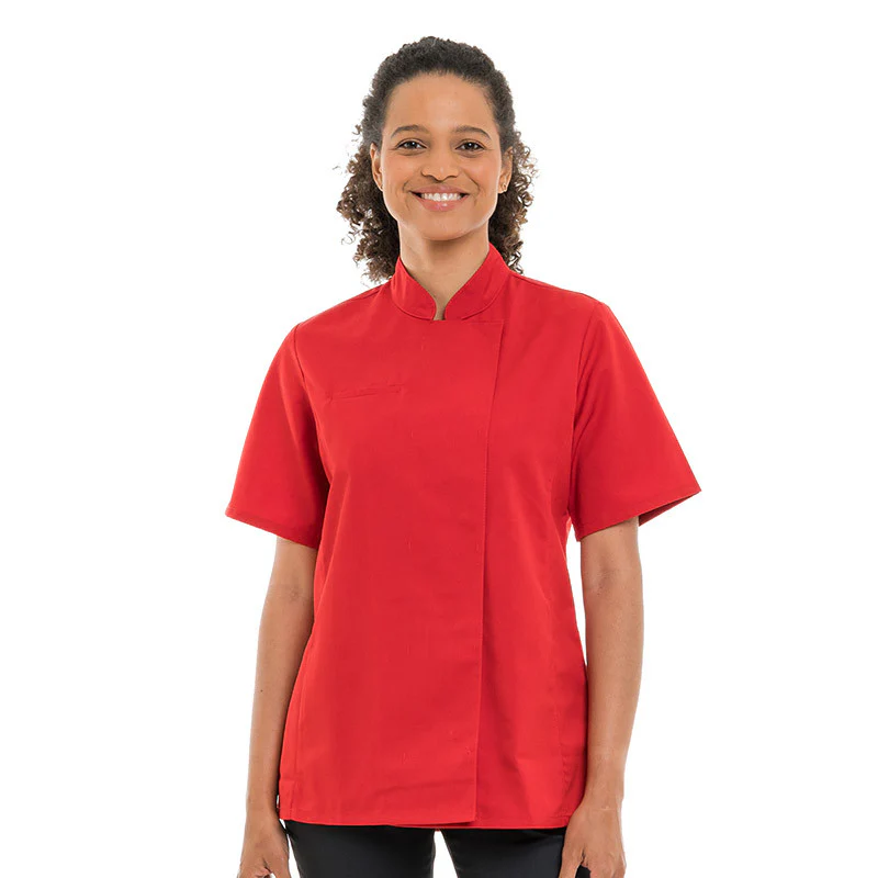 Veste de Cuisine Femme Légère Rouge Californie - MANELLI - Image 3