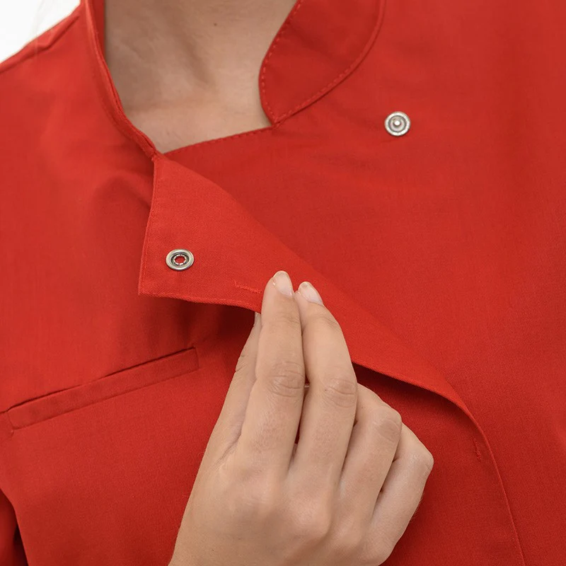 Veste de Cuisine Femme Légère Rouge Californie - MANELLI - Image 5