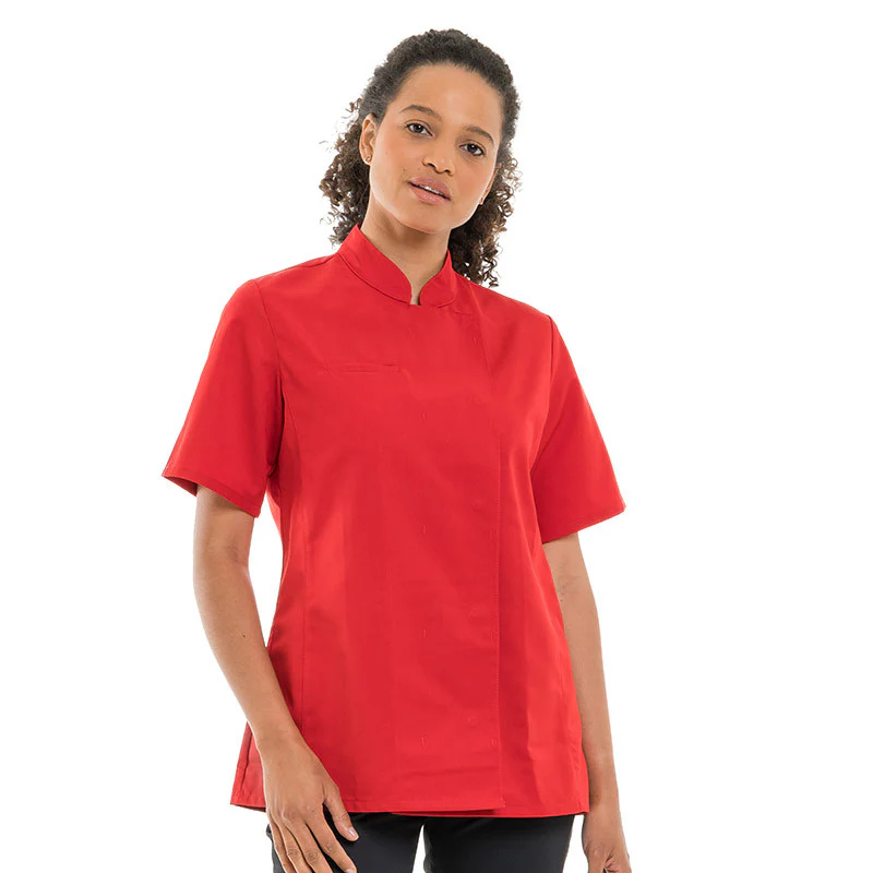 Veste de Cuisine Femme Légère Rouge Californie - MANELLI - Image 6