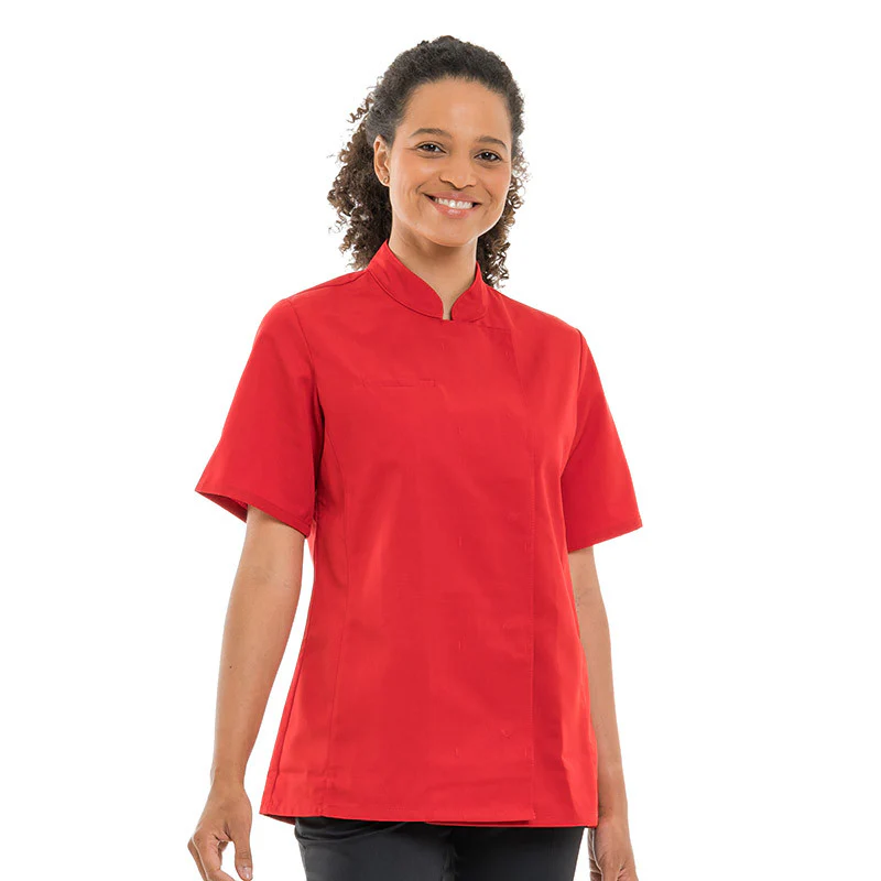 Veste de Cuisine Femme Légère Rouge Californie - MANELLI - Image 7