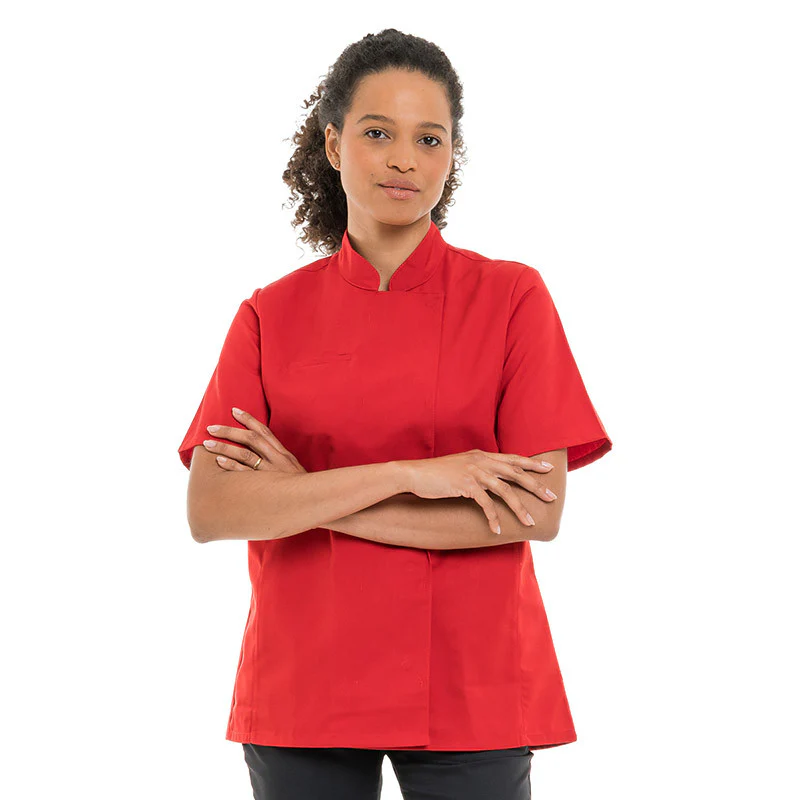 Veste de Cuisine Femme Légère Rouge Californie - MANELLI - Image 8