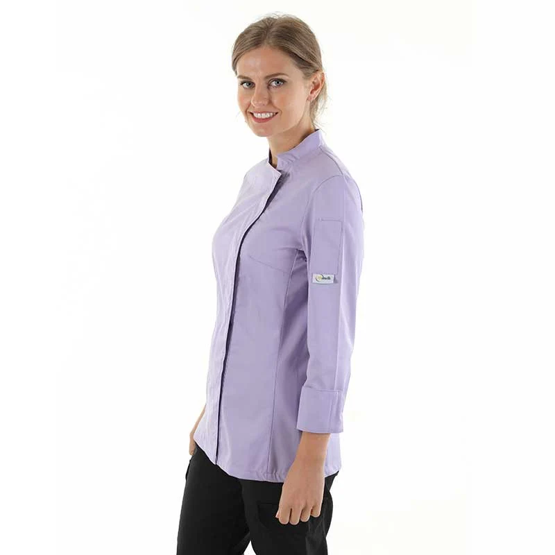Veste de Cuisine Femme Lilas MC ou ML - MANELLI - Image 5